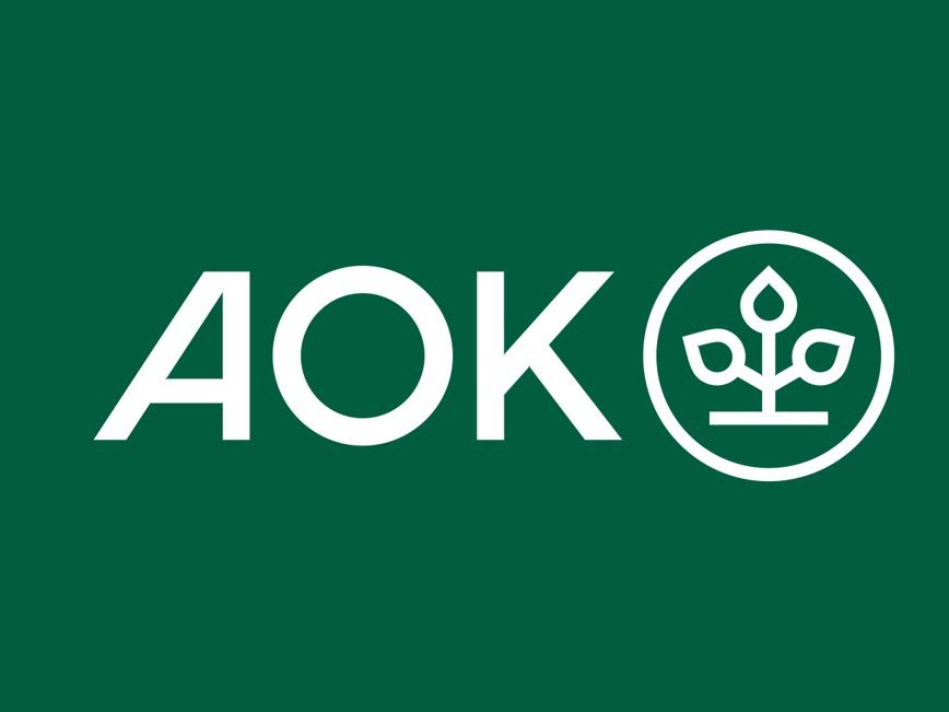 AOK Logo grüner Hintergrund 2023
