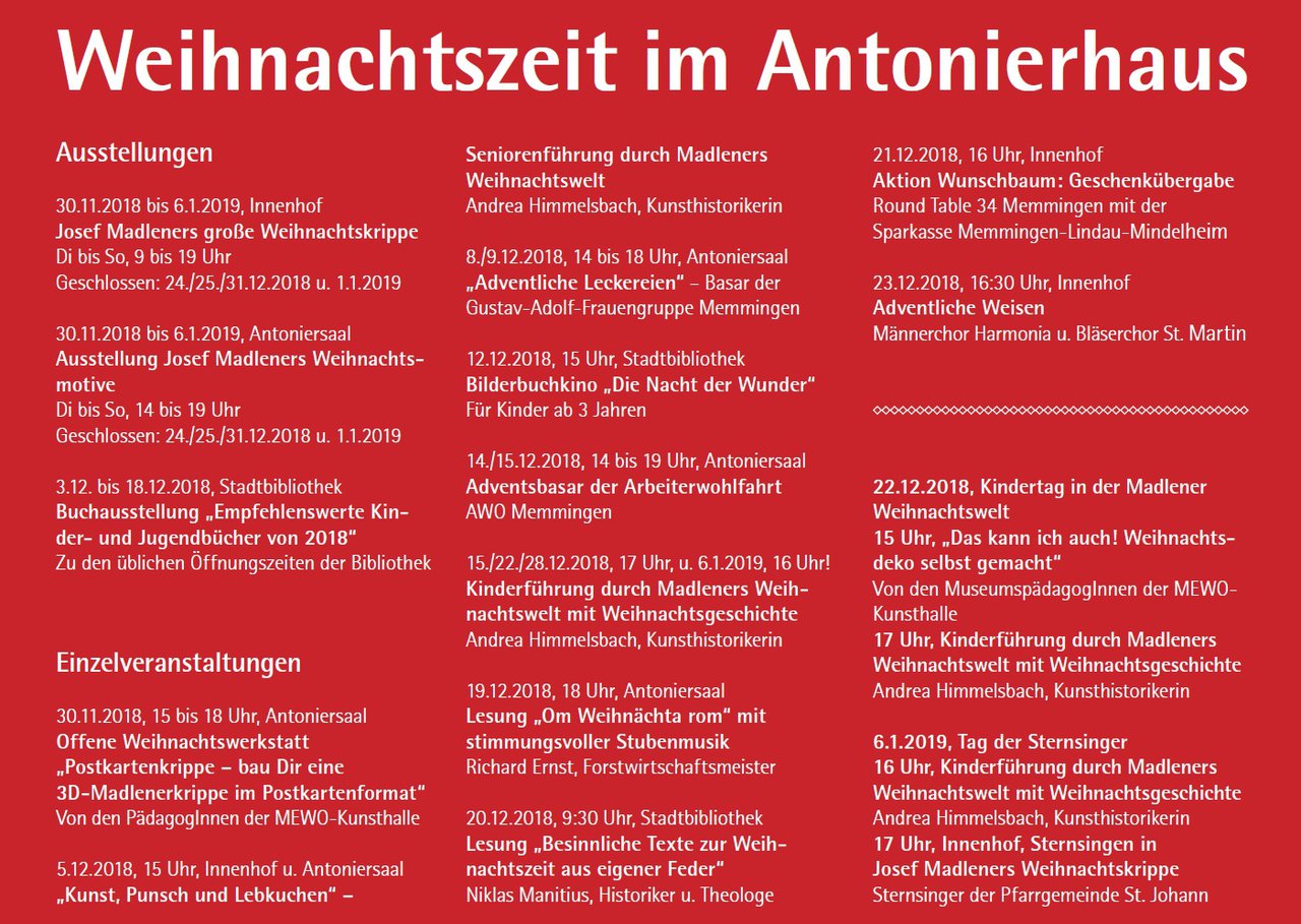 Die Weihnachtszeit im Antonierhaus