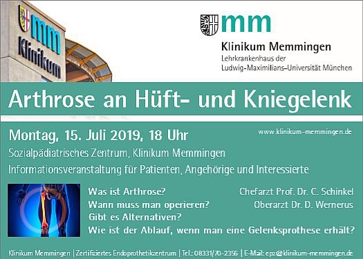 Arthrose an Hüft- und Kniegelenk - Informationsabend