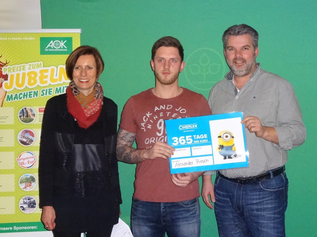 AOK-Gewinnspiel 2016: Preise im Cineplex übergeben
