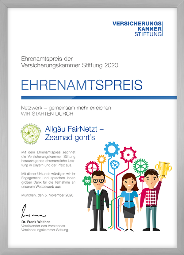 Ehrenamtspreis für Allgäu FairNetzt