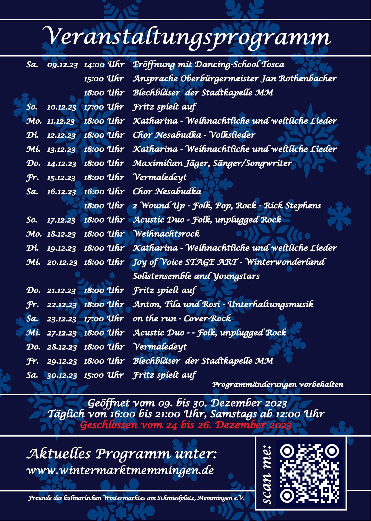 Wintermarkt Programm