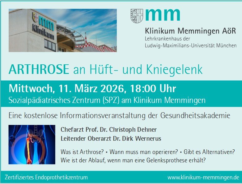 Infoabend zu Arthrose an Hüfte und Knie