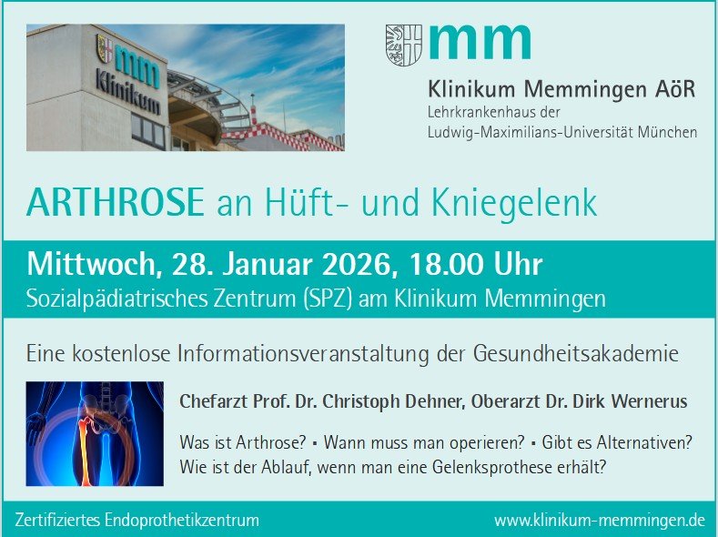 Vortrag Arthrose Klinikum